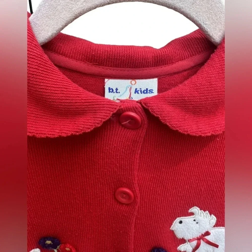 b.t kids Vintage Embroidered Scotty Dog and Little Flowers. Size 6x Kids Plaid